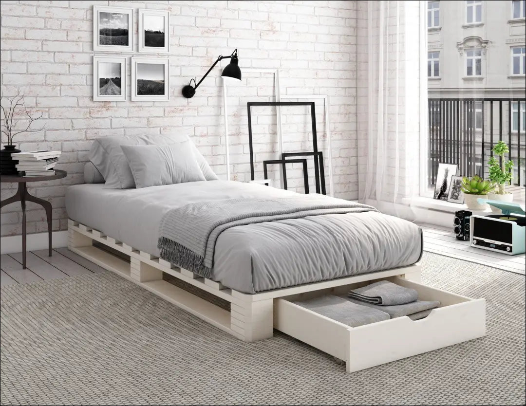 Miegamojo lova (90x200cm) GI878 - €120 Save 50% 100-200, __label:Pristatymas 1-2 d.d., color-balta, lovos-miegamojo,