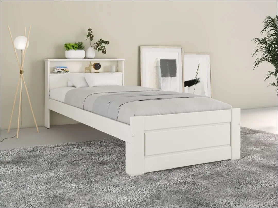 Miegamojo lova (90x200cm) GI881 - €110 Save 60% 100-200, __label:Pristatymas 1-2 d.d., color-balta, material-mdf,