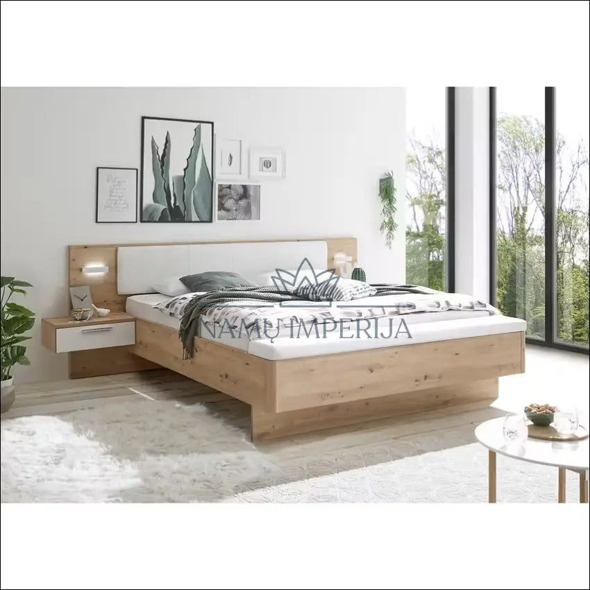 Miergamojo lova su naktiniais staliukais GI580 - €383 Save 50% __label:Pristatymas 1-2 d.d., color-balta, color-ruda,