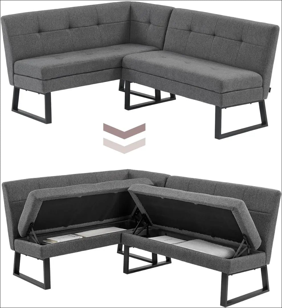 Minkštas kampinis suolas VI1238 - €295 Save 50% __label:Pristatymas 1-2 d.d., color-pilka, kedes-valgomojo, kita,