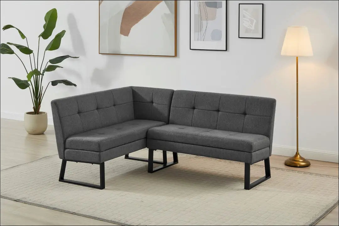 Minkštas kampinis suolas VI1238 - €295 Save 50% __label:Pristatymas 1-2 d.d., color-pilka, kedes-valgomojo, kita,