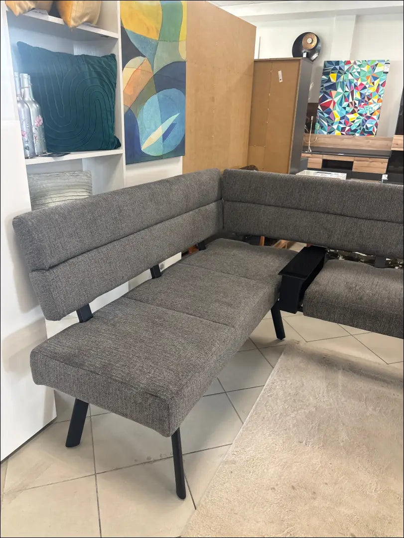 Minkštas kampinis suolas VI1421 - €220 Save 50% __label:Pristatymas 1-2 d.d., color-pilka, foteliai, kedes-valgomojo,