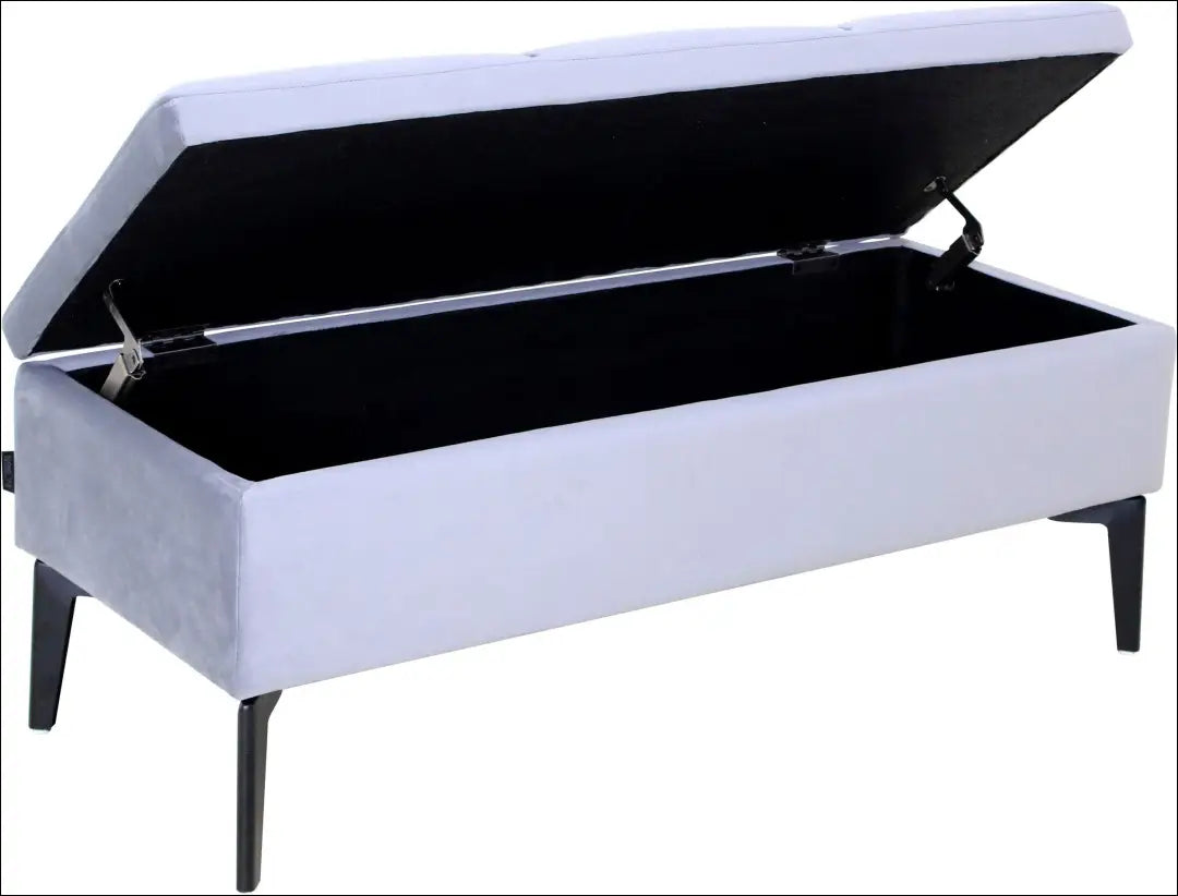 Minkštasuolis su daiktadėže MI854 - €105 Save 50% 100-200, __label:Pristatymas 1-2 d.d., color-pilka, material-aksomas,