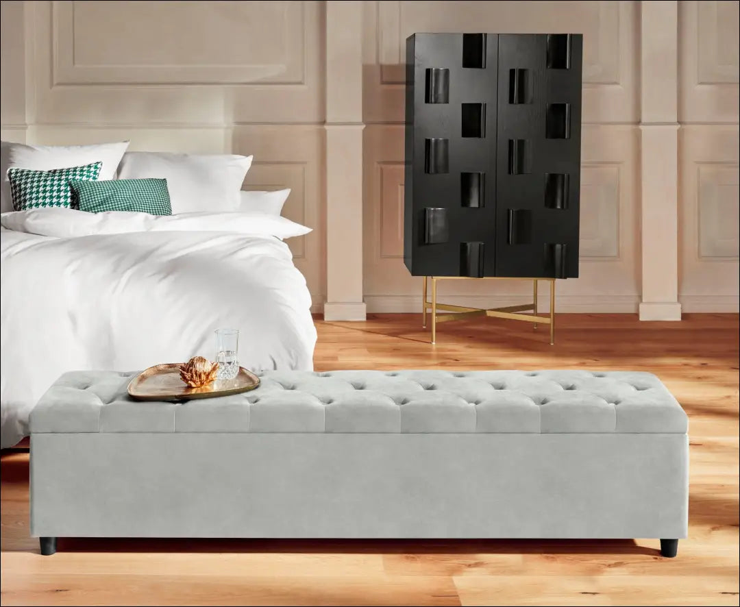 Minkštasuolis su daiktadėže MI991 - €145 Save 50% 100-200, __label:Pristatymas 1-2 d.d., color-pilka, material-aksomas,