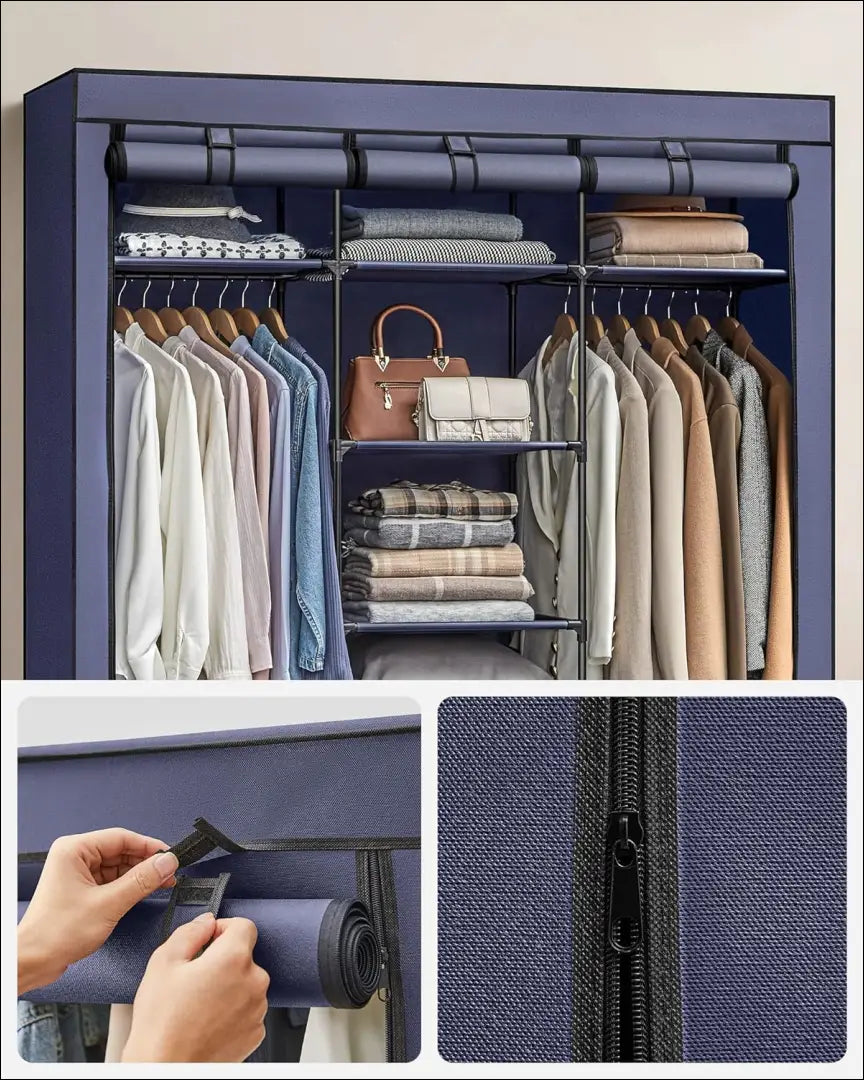 Mobili drabužių spinta SM1367 - €66 Save 40% 50-100, __label:Pristatymas 5-14 d.d., notouch30, song, spalva-melyna