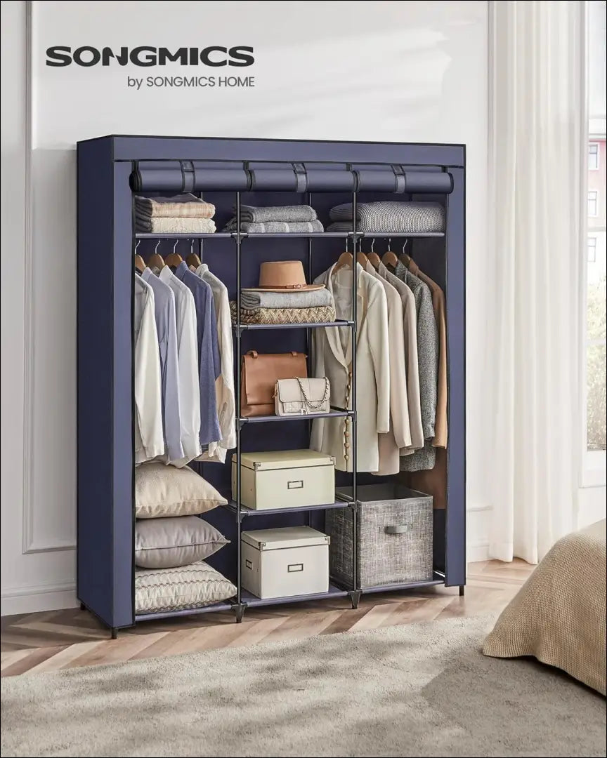 Mobili drabužių spinta SM1367 - €66 Save 40% 50-100, __label:Pristatymas 5-14 d.d., notouch30, song, spalva-melyna