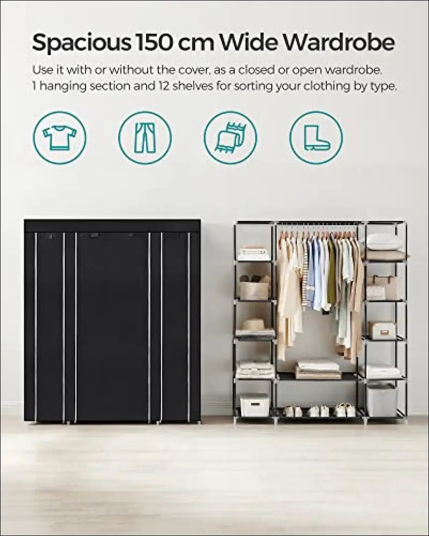 Mobili drabužių spinta SM1373 - €78 Save 40% 50-100, __label:Pristatymas 5-14 d.d., notouch30, song, spalva-juoda