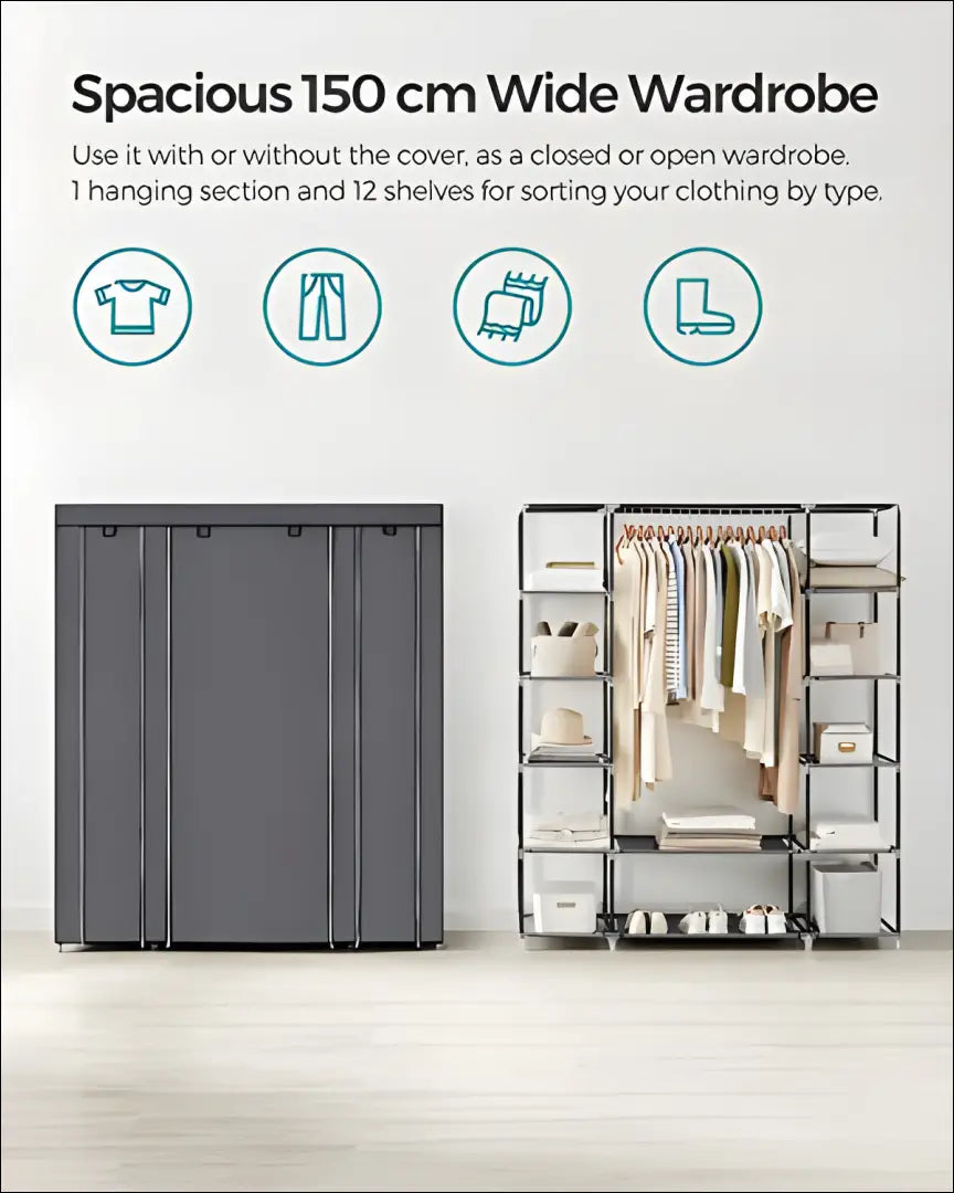 Mobili drabužių spinta SM1374 - €78 Save 40% 50-100, __label:Pristatymas 5-14 d.d., notouch30, song, spalva-pilka