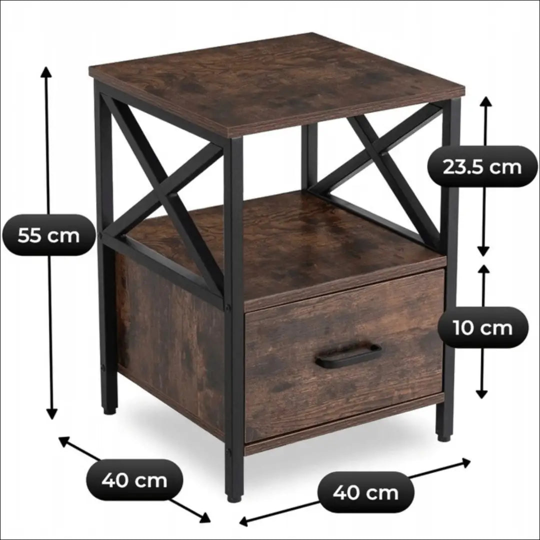 Naktinė spintelė juodos spalvos / ąžuolo 40 cm TE1107 - €57 Save 15% 50-100, __label:Pristatymas 5-14 d.d., elite,