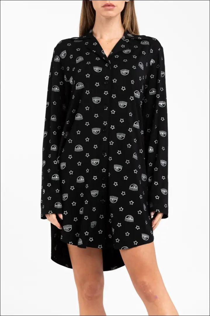 Naktiniai marškiniai “Chiara Ferragni” DI7603 - €57 Save 65% 50-100, __label:Pristatymas 1-2 d.d., color-juoda,