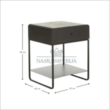 Įkelti vaizdą į galerijos rodinį, Naktinis staliukas GI299 - €112 Save 55% 100-200, color-juoda, material-mediena, material-metalas, miegamojo Juoda
