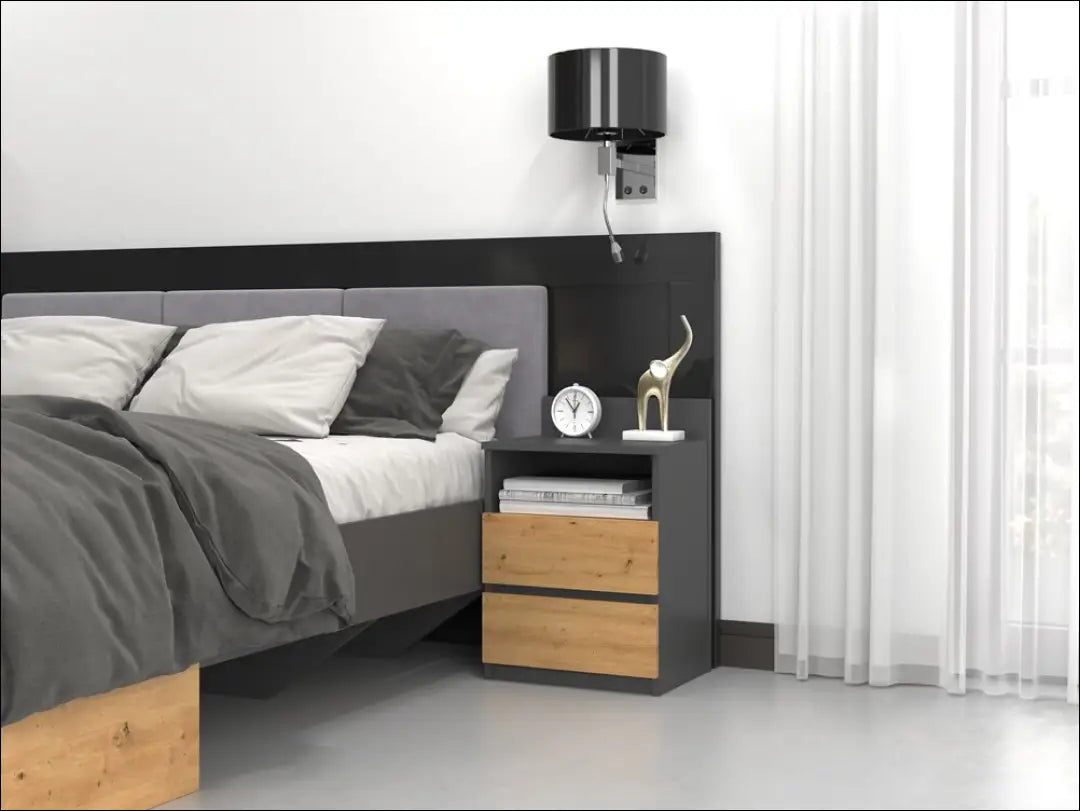 Naktinis staliukas GI620 - €20 Save 60% __label:Pristatymas 1-2 d.d., color-pilka, color-ruda, material-mediena,