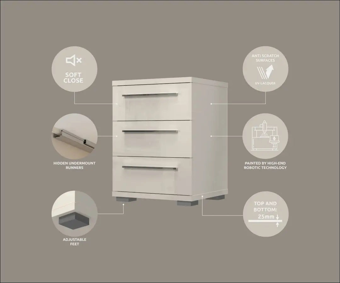 Naktinis staliukas GI650 - €100 Save 50% 100-200, __label:Pristatymas 1-2 d.d., color-kremas, material-mdf, miegamojo