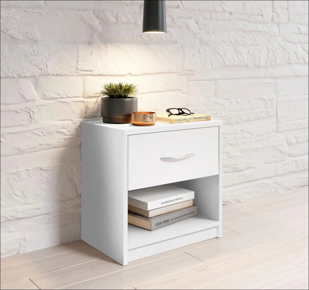 Naktinis staliukas GI668 - €19 Save 50% __label:Pristatymas 1-2 d.d., color-balta, material-mediena, miegamojo,