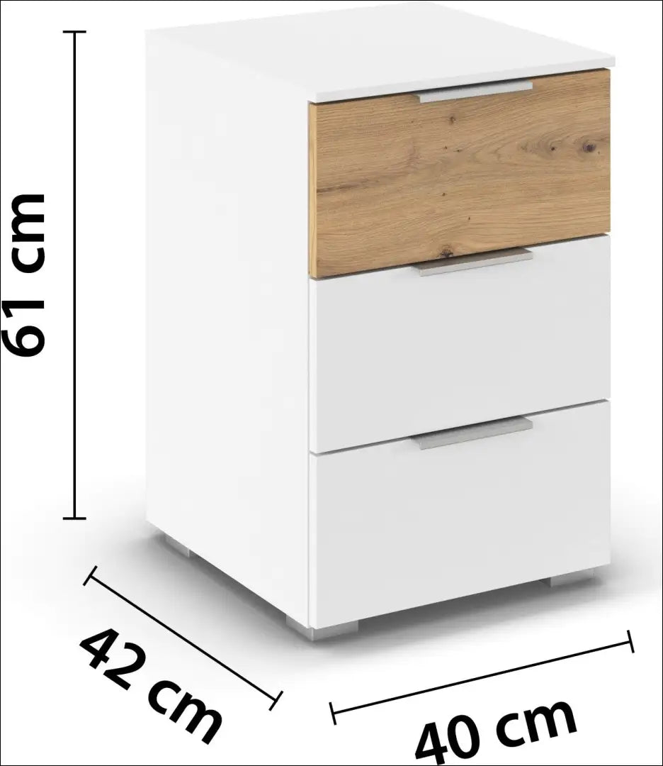 Naktinis staliukas GI863 - €85 Save 50% 50-100, __label:Pristatymas 1-2 d.d., color-balta, color-ruda, material-mediena
