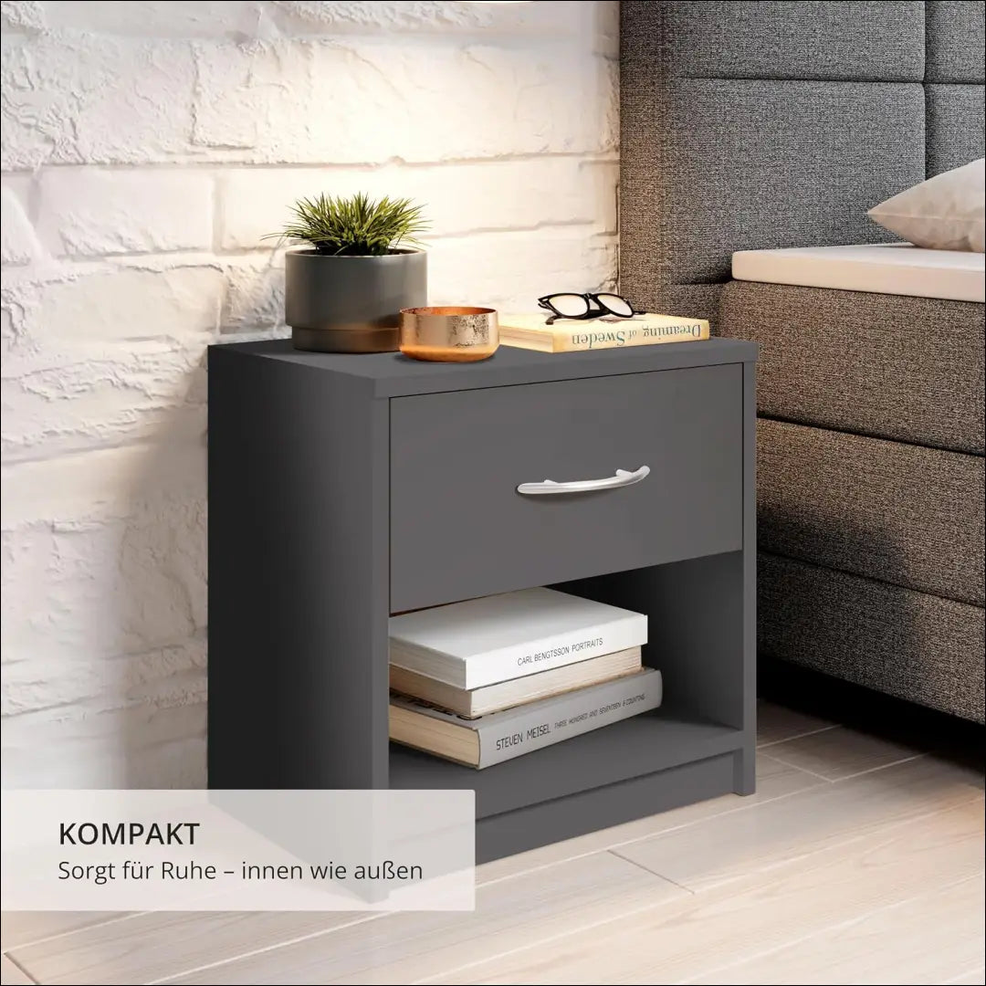Naktinis staliukas GI964 - €17 Save 50% __label:Pristatymas 1-2 d.d., color-pilka, material-mediena, miegamojo,