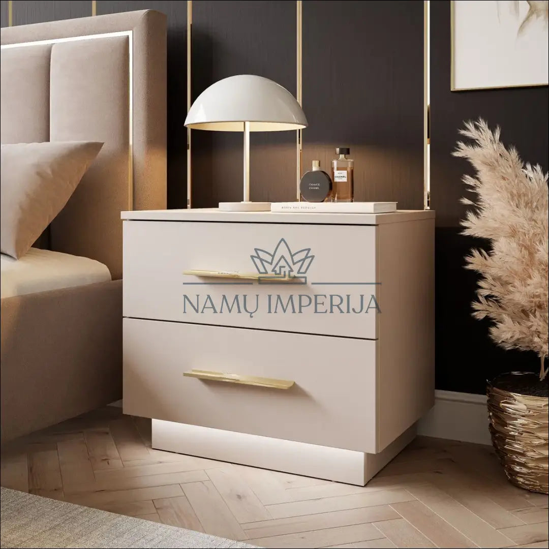 Naktinis staliukas su LED apšvietimu GI518 - €49 Save 50% 25-50, __label:Pristatymas 1-2 d.d., color-kremas,
