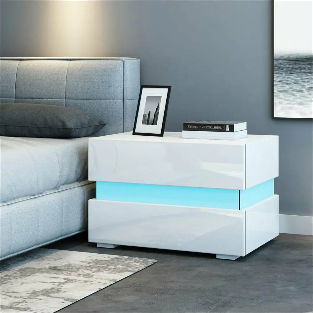 Naktinis staliukas su LED apšvietimu GI638 - €75 Save 50% 50-100, __label:Pristatymas 1-2 d.d., color-balta,