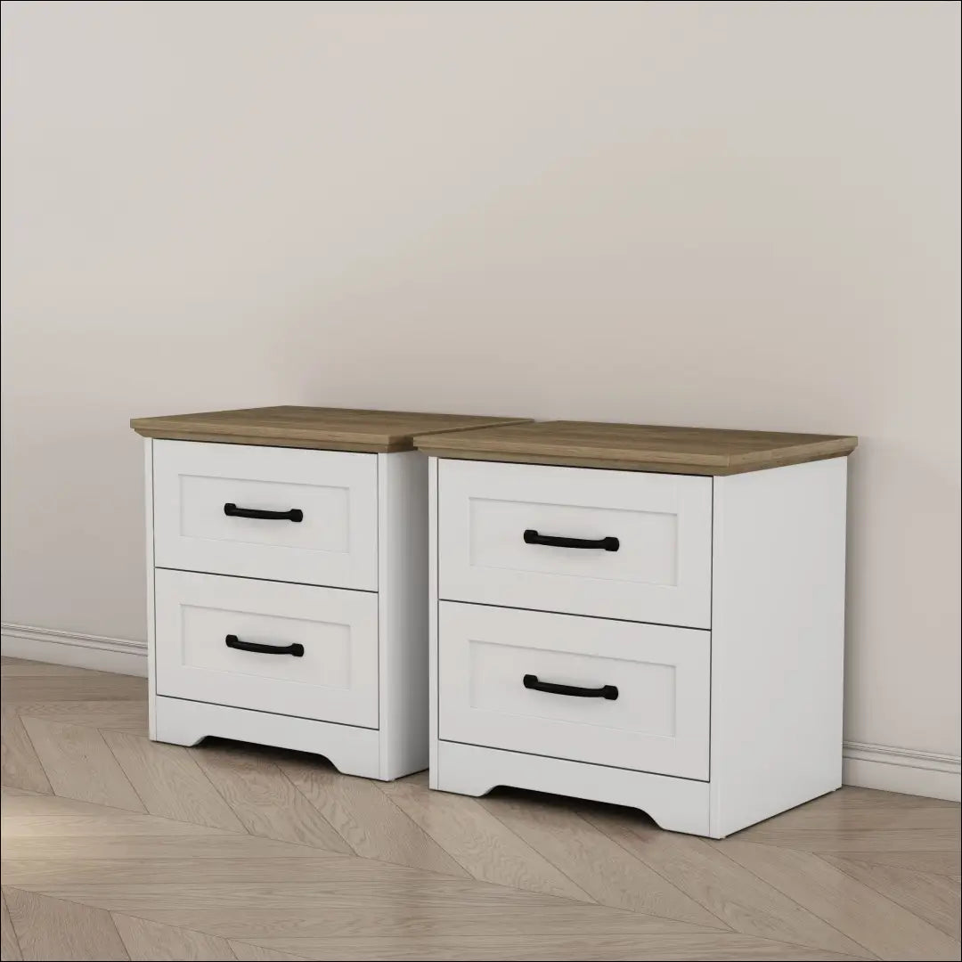 Naktinių staliukų komplektas (2vnt) GI998 - €99 Save 50% 50-100, __label:Pristatymas 1-2 d.d., color-balta, color-ruda,