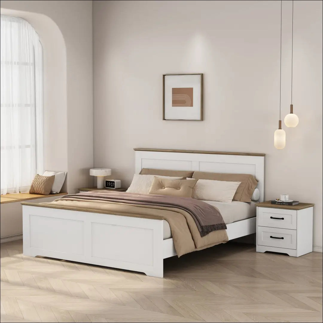 Naktinių staliukų komplektas (2vnt) GI998 - €99 Save 50% 50-100, __label:Pristatymas 1-2 d.d., color-balta, color-ruda,