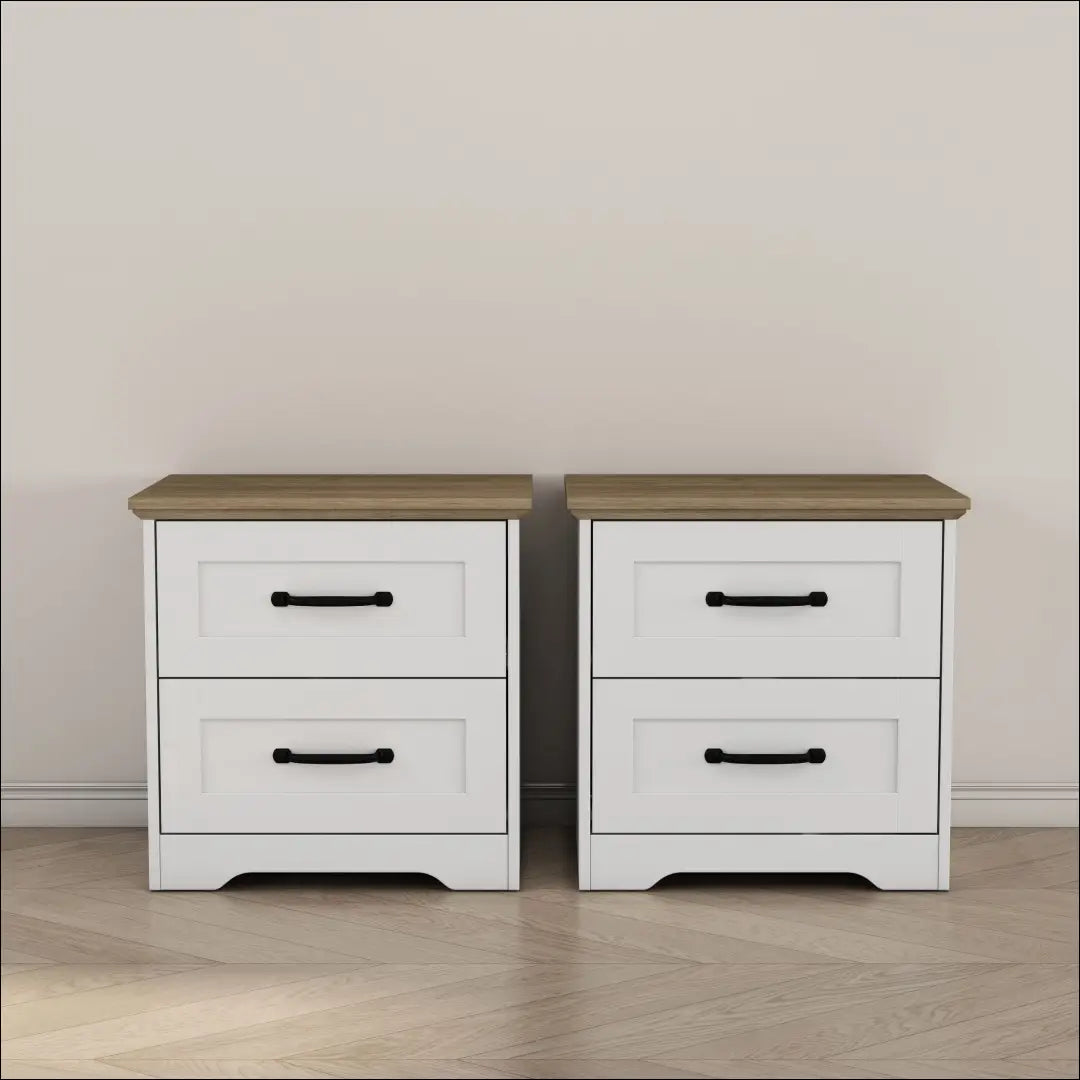 Naktinių staliukų komplektas (2vnt) GI998 - €99 Save 50% 50-100, __label:Pristatymas 1-2 d.d., color-balta, color-ruda,