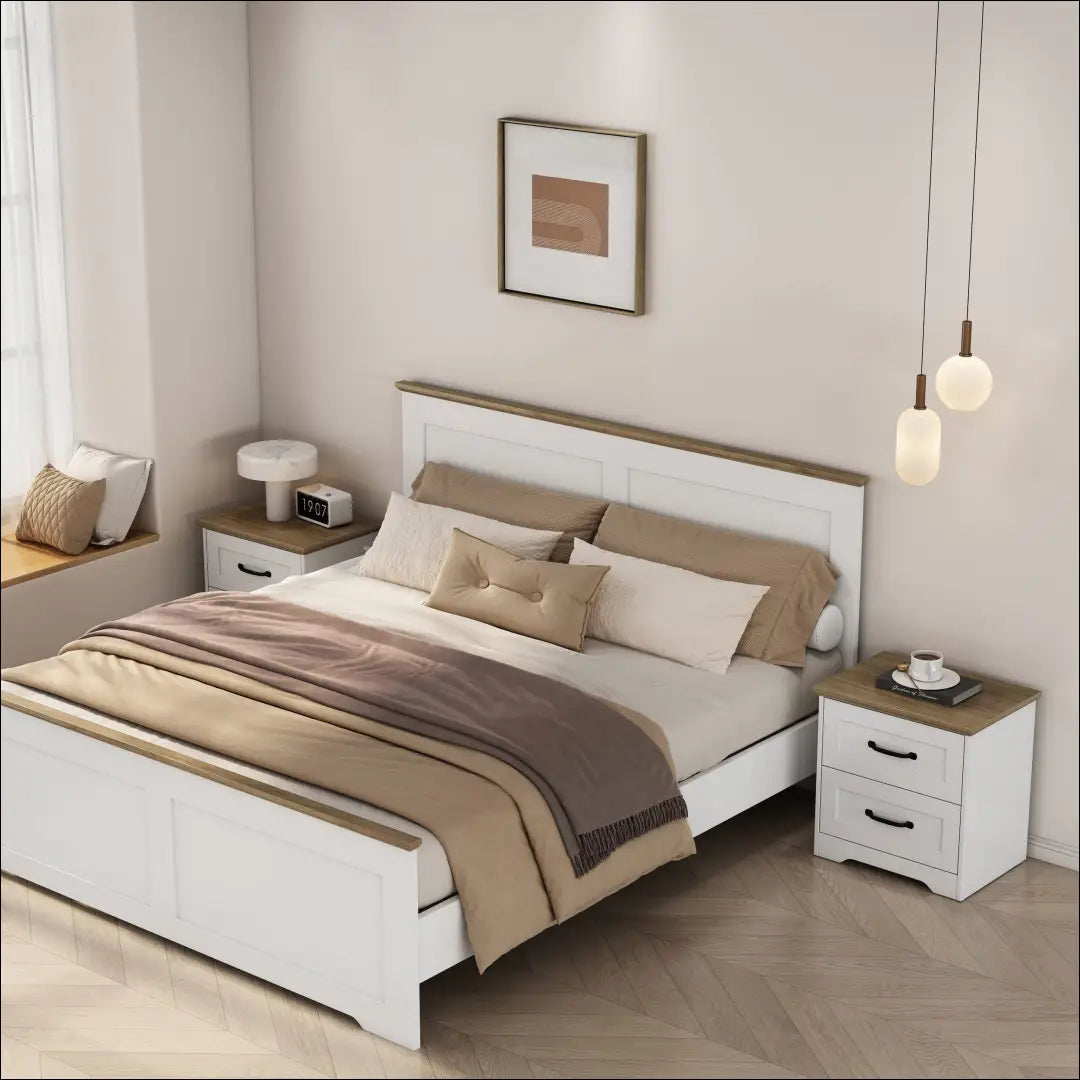 Naktinių staliukų komplektas (2vnt) GI998 - €99 Save 50% 50-100, __label:Pristatymas 1-2 d.d., color-balta, color-ruda,