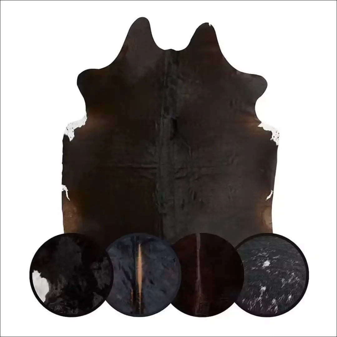 Natūralus karvės odos kilimas RU866 - €100 Save 50% 100-200, __label:Pristatymas 1-2 d.d., color-juoda, kilimai,