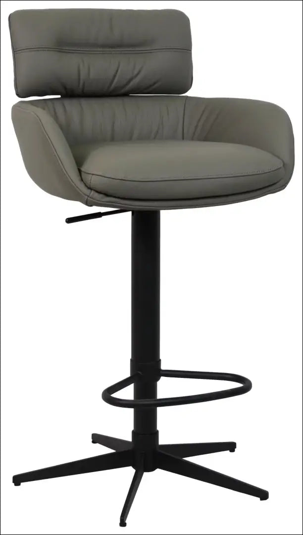 Odinė baro kėdė VI1294 - €180 Save 50% 100-200, __label:Pristatymas 1-2 d.d., baro-kedes, color-pilka, material-oda