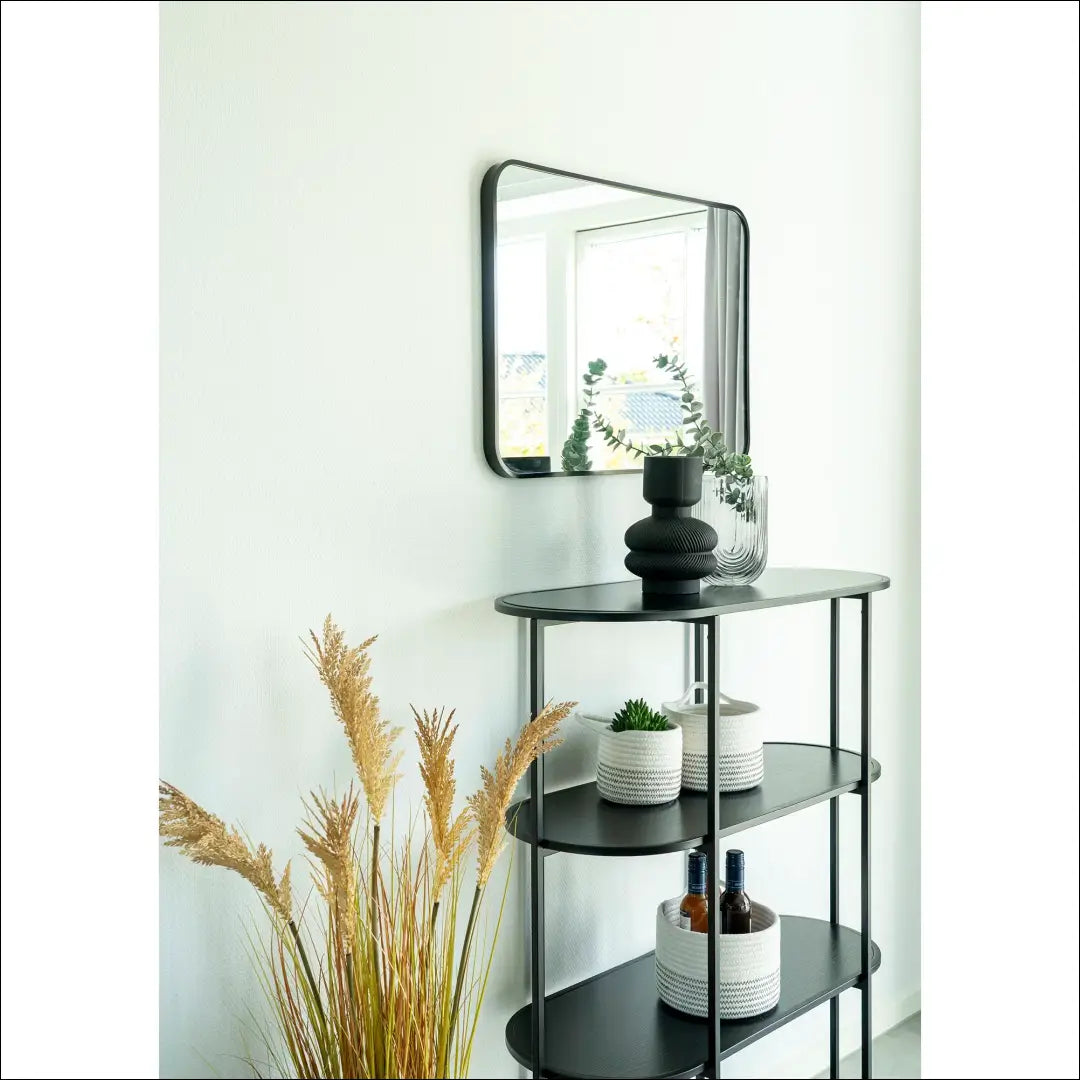 Ovali lentyna 4 lentynos juoda juodas rėmas 85x36x111 cm RD497 - €131 Save 15% 100-200, __label:Pristatymas 5-14 d.d.,