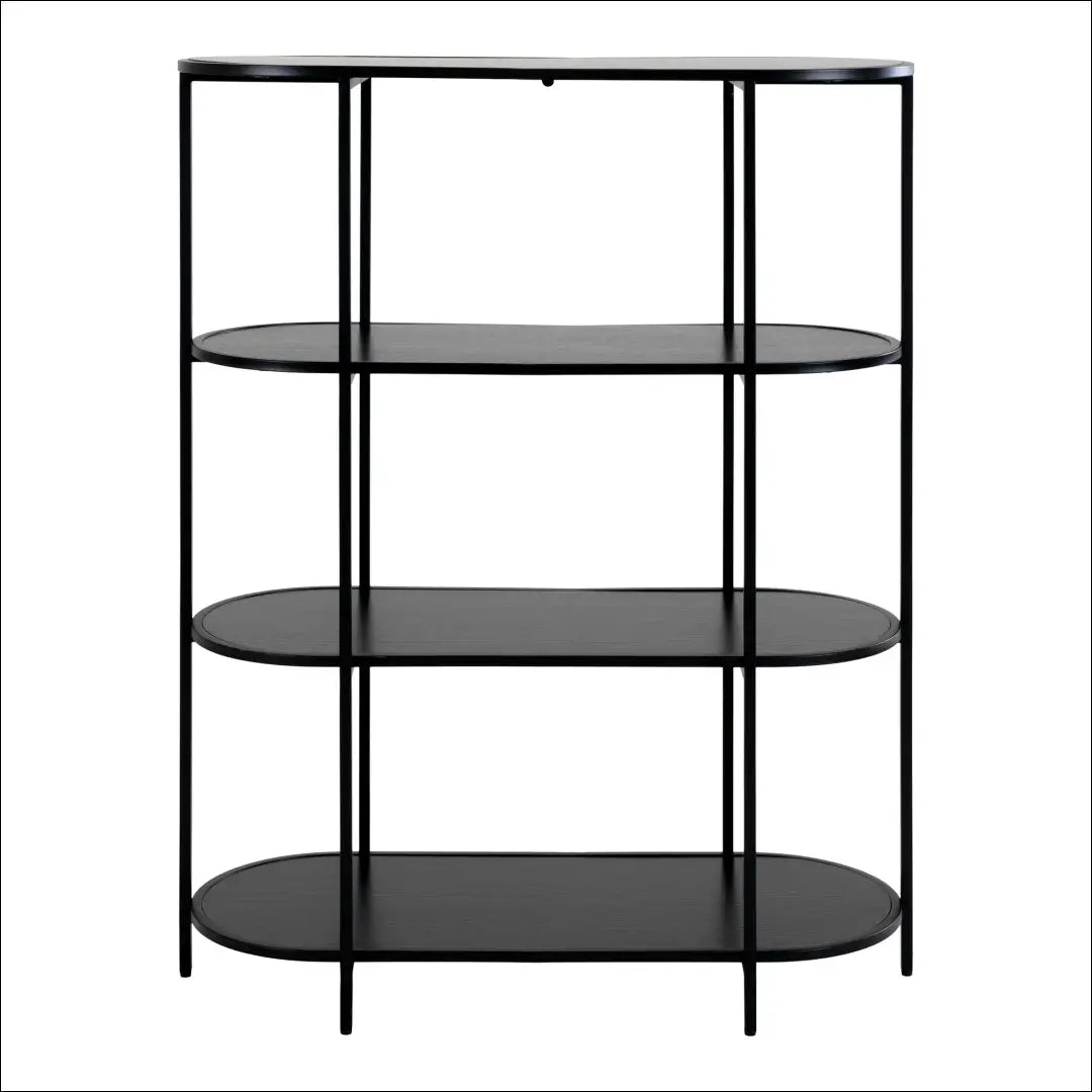 Ovali lentyna 4 lentynos juoda juodas rėmas 85x36x111 cm RD497 - €131 Save 15% 100-200, __label:Pristatymas 5-14 d.d.,