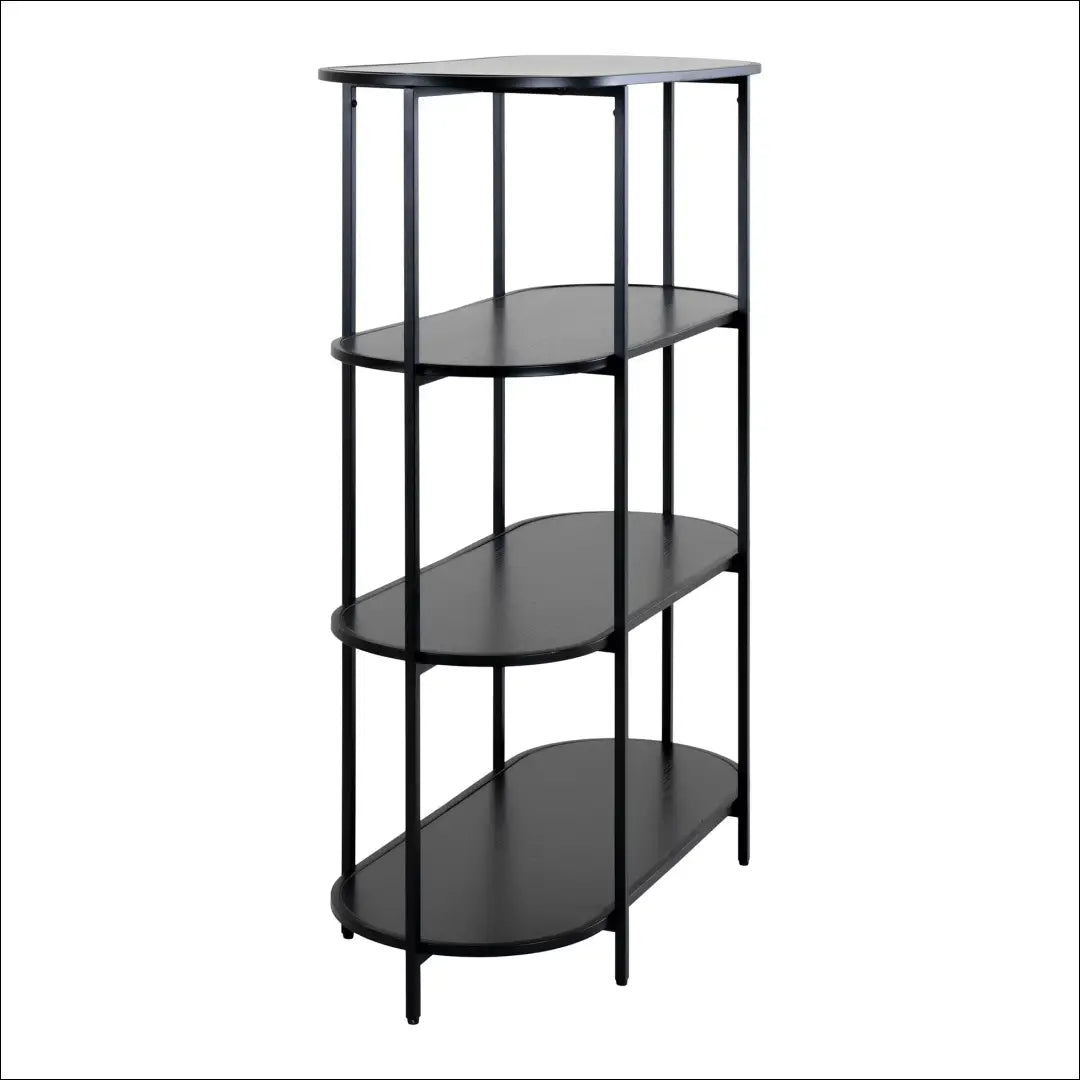Ovali lentyna 4 lentynos juoda juodas rėmas 85x36x111 cm RD497 - €131 Save 15% 100-200, __label:Pristatymas 5-14 d.d.,