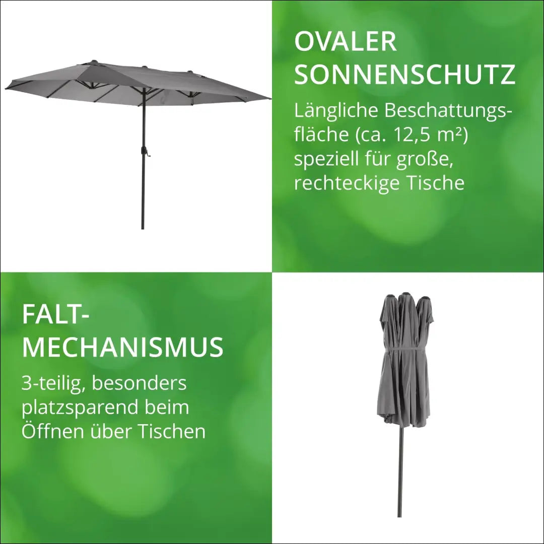 Ovalus skėtis LI640 - €92 Save 50% 50-100, __label:Pristatymas 1-2 d.d., color-pilka, lauko baldai, material-metalas