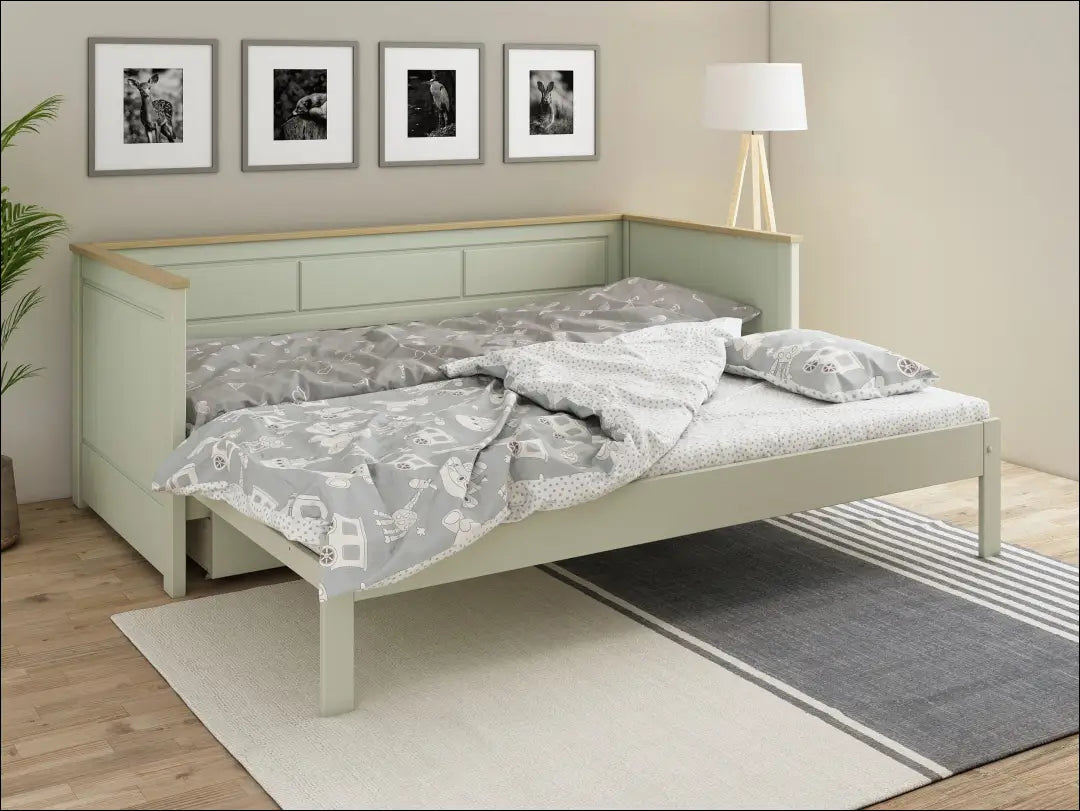 Padidinama lova GI870 - €180 Save 50% 100-200, __label:Pristatymas 1-2 d.d., color-zalia, lovos-miegamojo,