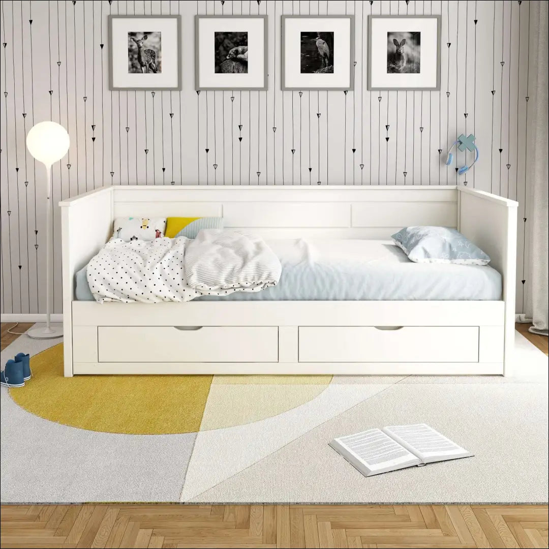 Padidinama lova su stalčiais GI946 - €210 Save 55% __label:Pristatymas 1-2 d.d., color-balta, material-medzio-masyvas,