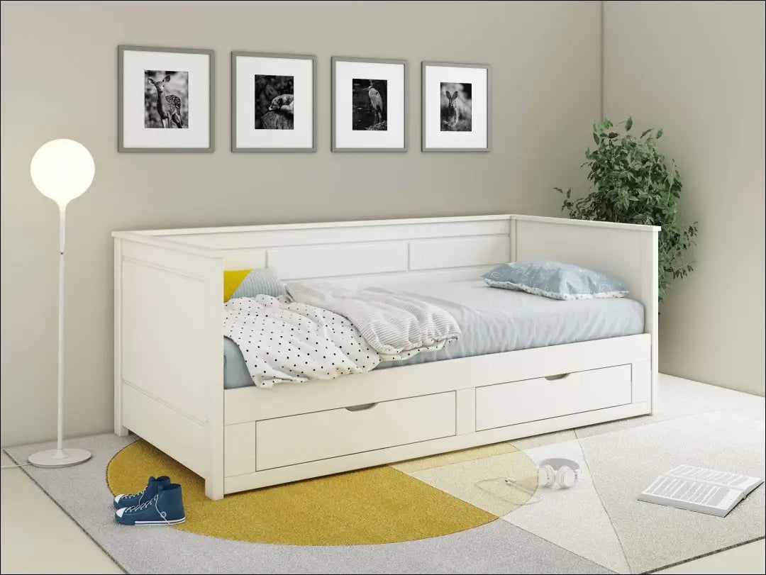 Padidinama lova su stalčiais GI946 - €210 Save 55% __label:Pristatymas 1-2 d.d., color-balta, material-medzio-masyvas,