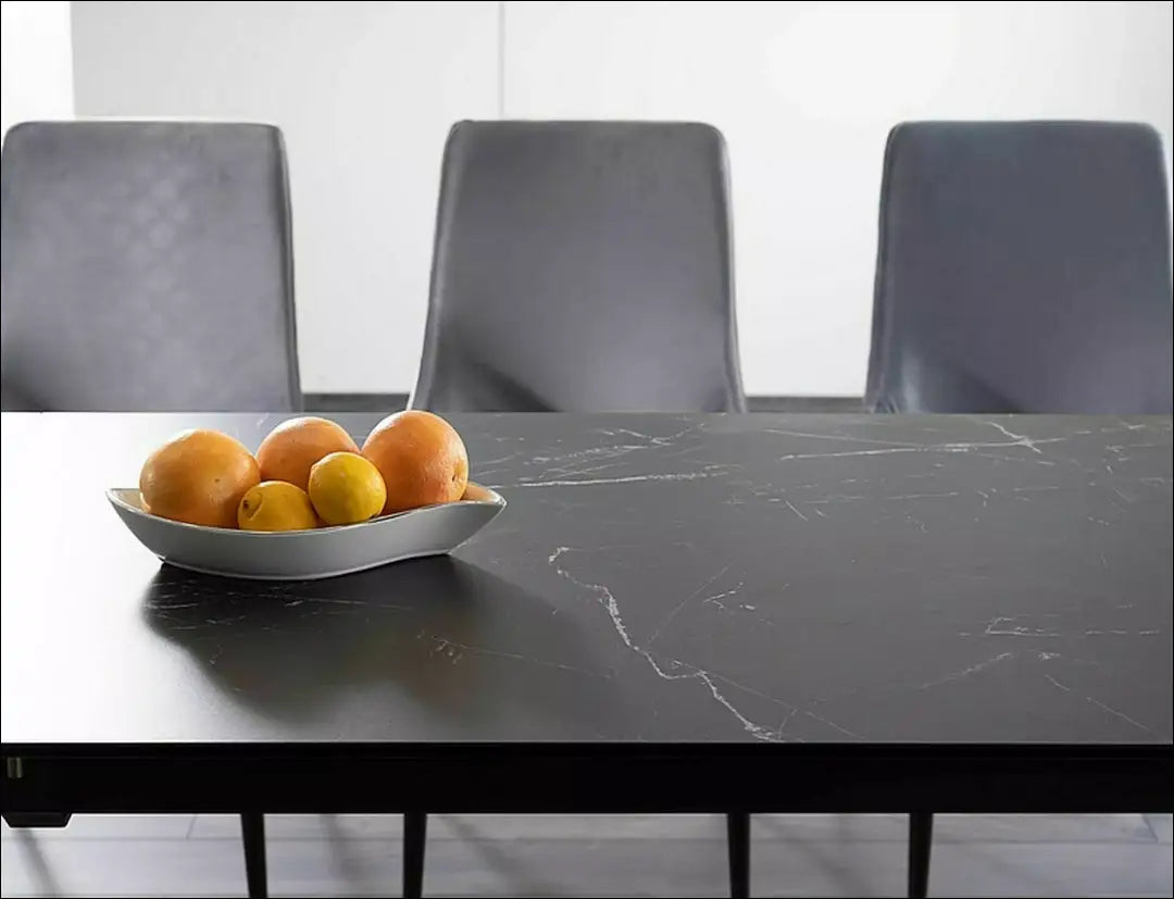 Padidinamas valgomojo stalas AL007 - €671 Save 20% __label:Pristatymas 5-14 d.d., color-juoda, material-keramika,