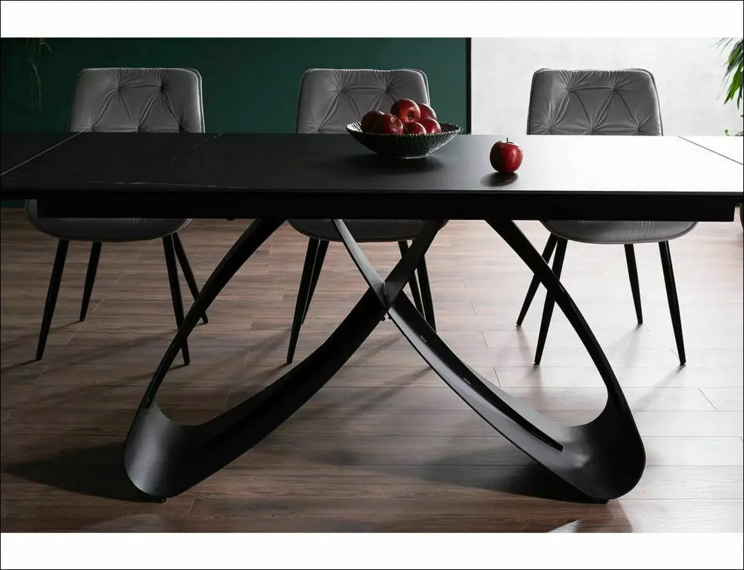 Padidinamas valgomojo stalas AL008 - €807 Save 20% __label:Pristatymas 5-14 d.d., color-juoda, material-keramika,