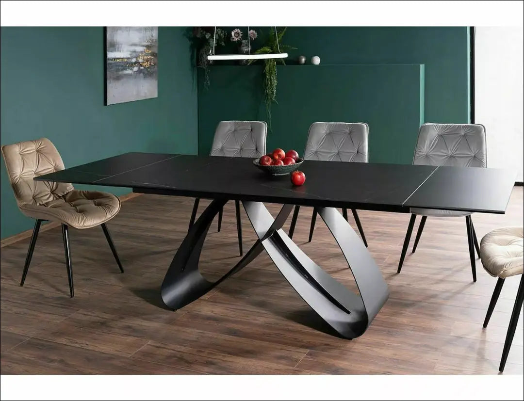 Padidinamas valgomojo stalas AL008 - €807 Save 20% __label:Pristatymas 5-14 d.d., color-juoda, material-keramika,