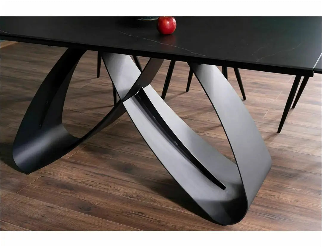 Padidinamas valgomojo stalas AL008 - €807 Save 20% __label:Pristatymas 5-14 d.d., color-juoda, material-keramika,