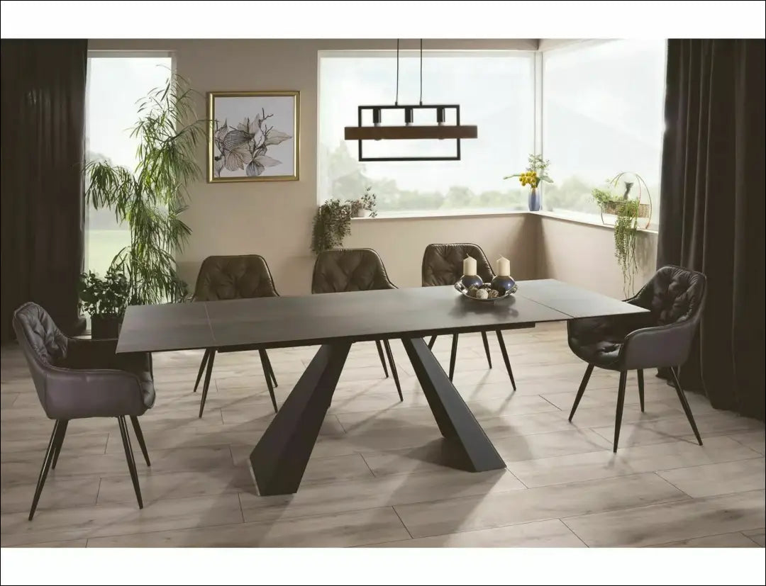 Padidinamas valgomojo stalas AL009 - €920 Save 20% __label:Pristatymas 5-14 d.d., color-juoda, color-ruda,