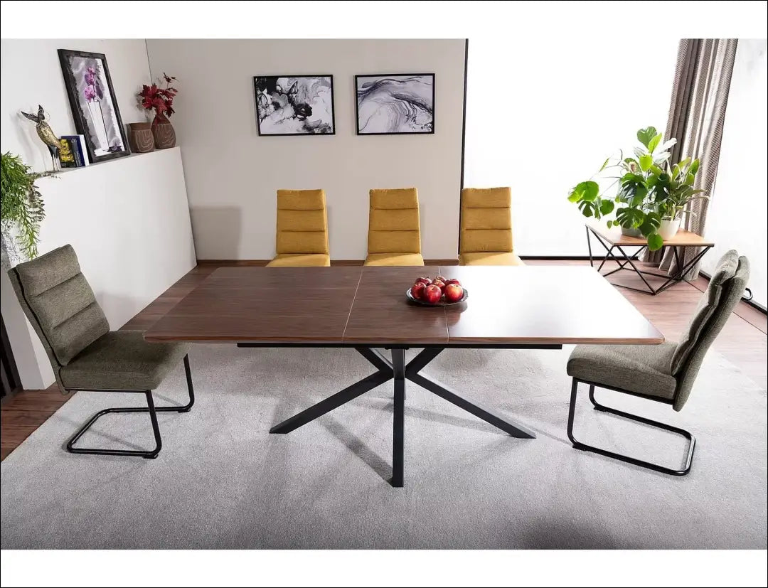 Padidinamas valgomojo stalas AL013 - €479 Save 20% __label:Pristatymas 5-14 d.d., color-juoda, color-ruda,