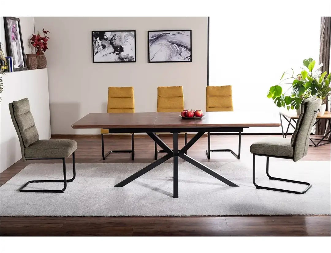 Padidinamas valgomojo stalas AL013 - €479 Save 20% __label:Pristatymas 5-14 d.d., color-juoda, color-ruda,