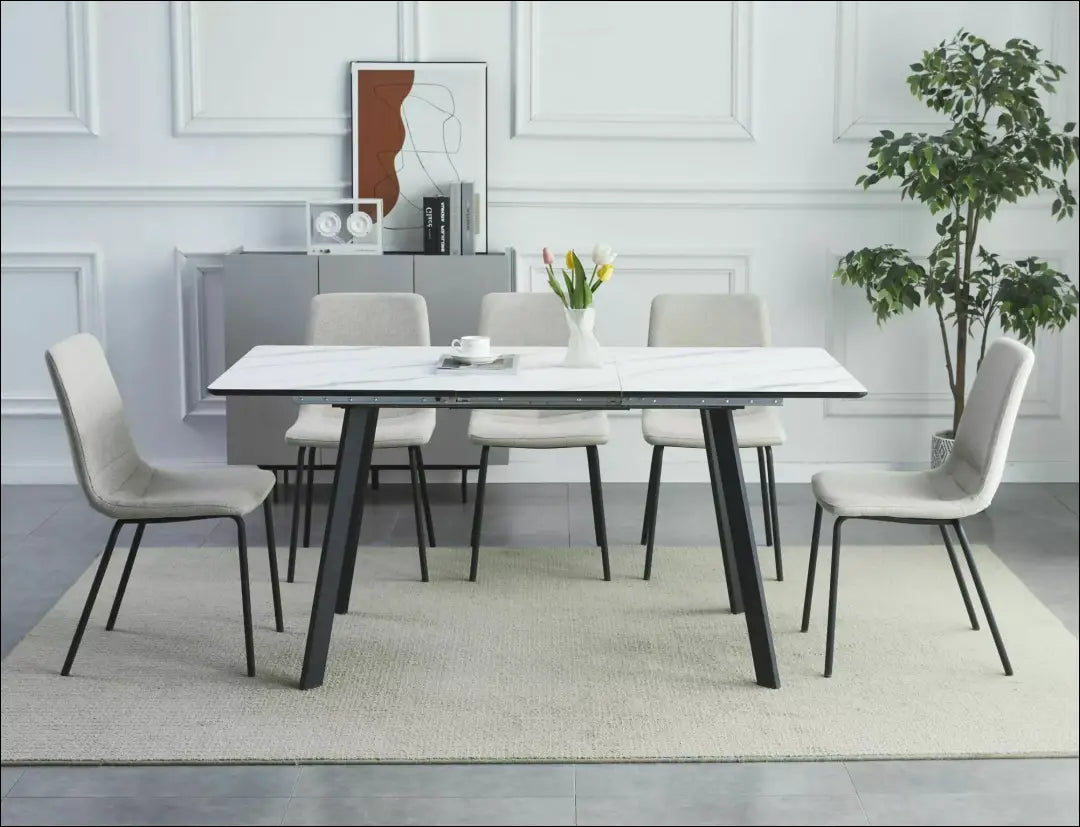 Padidinamas valgomojo stalas AL1010 - €215 Save 20% __label:Pristatymas 5-14 d.d., color-balta, color-juoda,