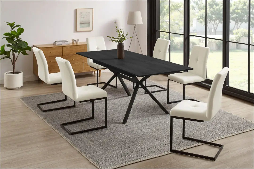 Padidinamas valgomojo stalas VI1224 - €205 Save 50% __label:Pristatymas 1-2 d.d., color-juoda, material-mediena,