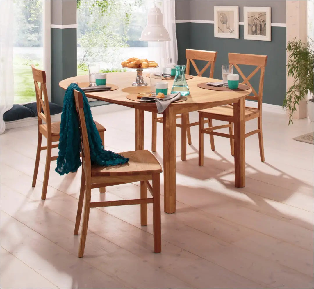 Padidinamas valgomojo stalas VI1231 - €315 Save 50% __label:Pristatymas 1-2 d.d., color-ruda, material-medzio-masyvas,