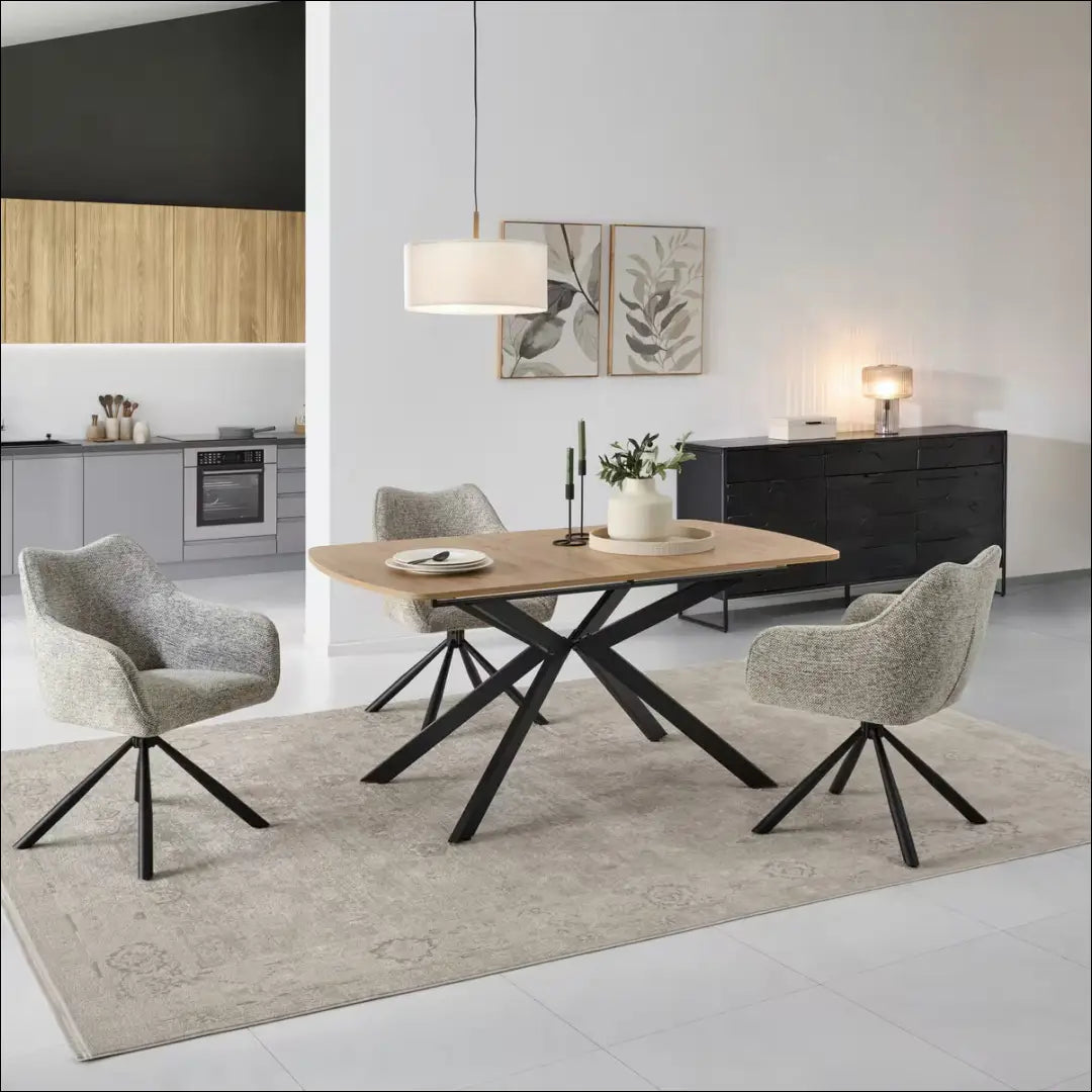 Padidinamas valgomojo stalas VI1308 - €180 Save 50% 100-200, __label:Pristatymas 1-2 d.d., color-juoda, color-ruda,