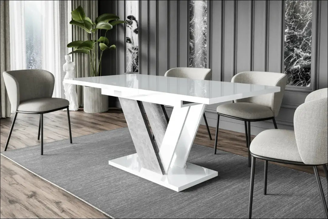 Padidinamas valgomojo stalas VI1469 - €222 Save 40% __label:Pristatymas 1-2 d.d., color-balta, color-pilka,
