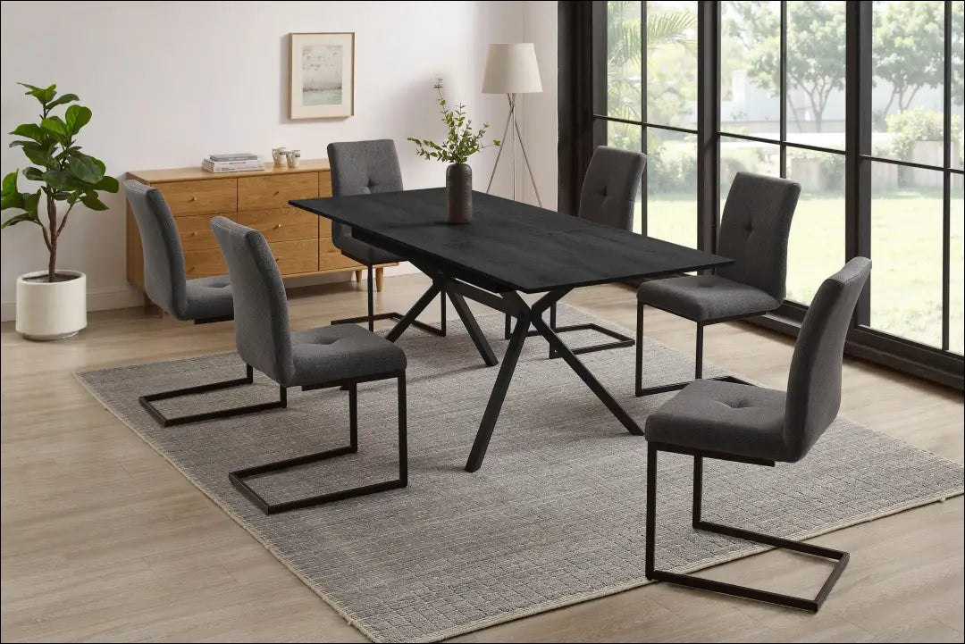 Padidinamas valgomojo stalas VI1495 - €220 Save 50% __label:Pristatymas 1-2 d.d., color-juoda, material-mediena,