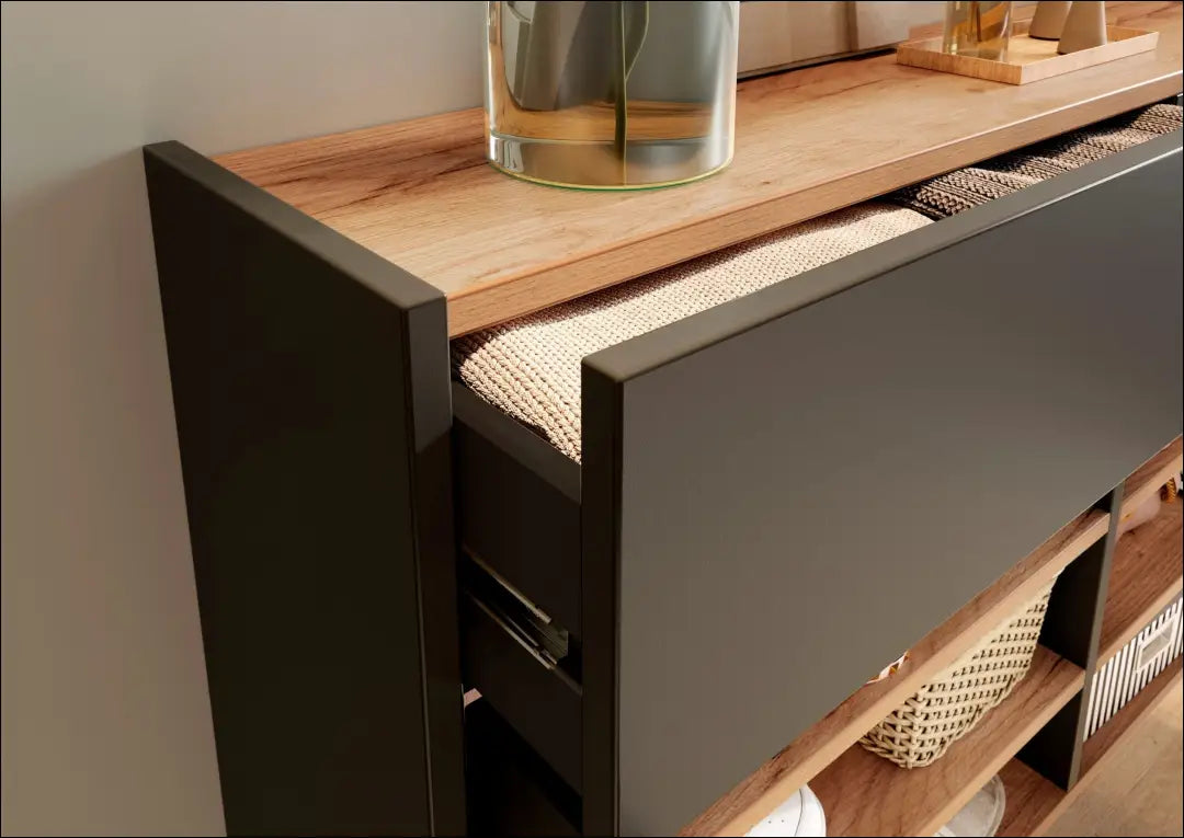 Pakabinama batų spintelė KI1750 - €90 Save 65% 50-100, __label:Pristatymas 1-2 d.d., color-pilka, material-mediena,