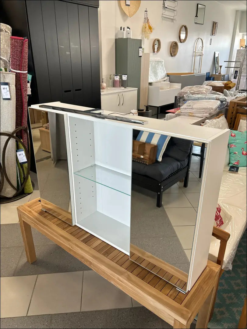 Pakabinama vonios spintelė su LED apšvietimu KI973 - €70 Save 60% 50-100, color-balta, material-mdf, material-stiklas,